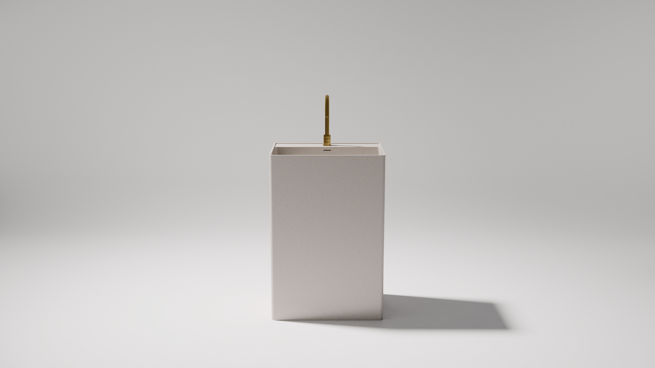 Cube Pedestal Stone Basin
