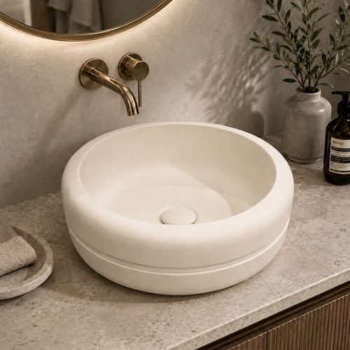 Duette round basin white matte