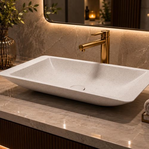 Lidia - above counter stone basin 1