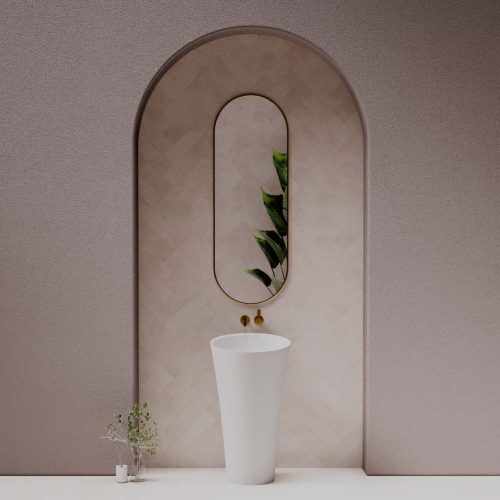Speaker freestanding stone sink